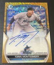 2023 Bowman Chrome Auto Torin Montgomery Gold Shimmer 23/50 Marlins