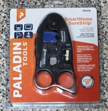 Paladin Sure Strip Tools Smart Home PA1119 Sure UTP & coax stripper Black New 