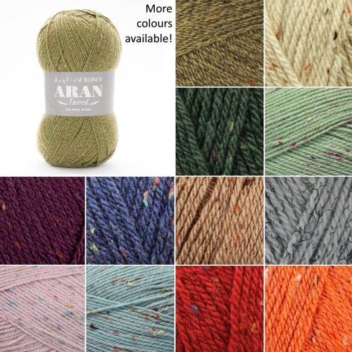 Sirdar Hayfield Bonus Aran Tweed Knitting Yarn 20 Wool 80 Acrylic
