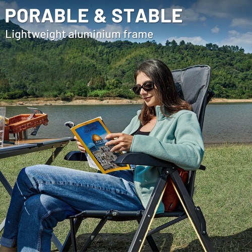 Camping Chairs for Adults Heavy Duty, Oversized Folding Garden Chair - Picture 3 of 6