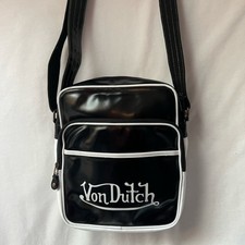 Kustom Made Von Dutch Black/white Vinyl Y2k Retro Vintage Crossbody Bag Purse