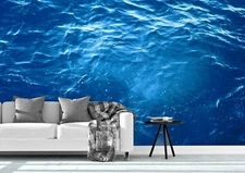 3D Blue Sea Water Self-adhesive Removeable Wallpaper Wall Mural Sticker 85