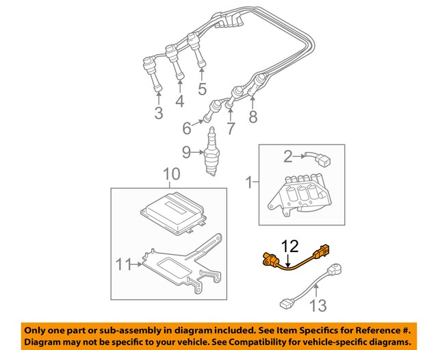 KIA OEM 0510 SportageEngine Crankshaft Crank Position Sensor CPS