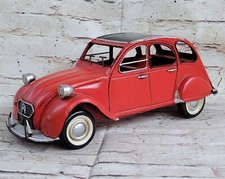Vintage Daiya 2CV Tin Toy Car Friction 2-Tone Red 4-Door Sale DEAL Home Figurine