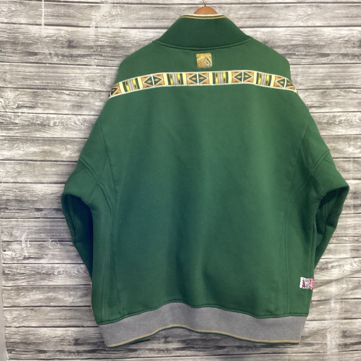 Vintage Akademiks Jacket Mens 3XL Green Native Warriors Seeker of