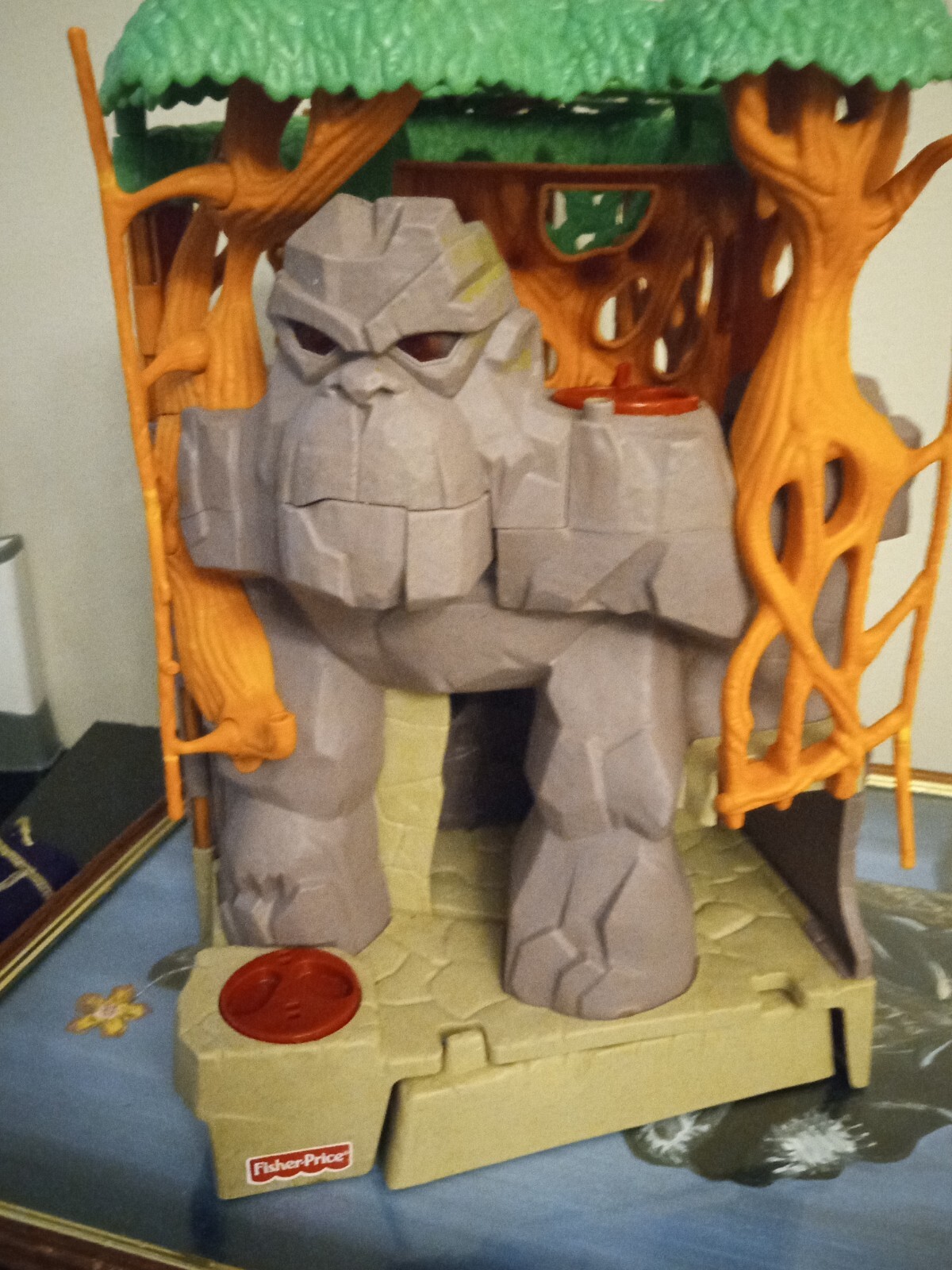 Fisher Price Imaginext Gorilla Mountain Jungle Playset Forest Foldable