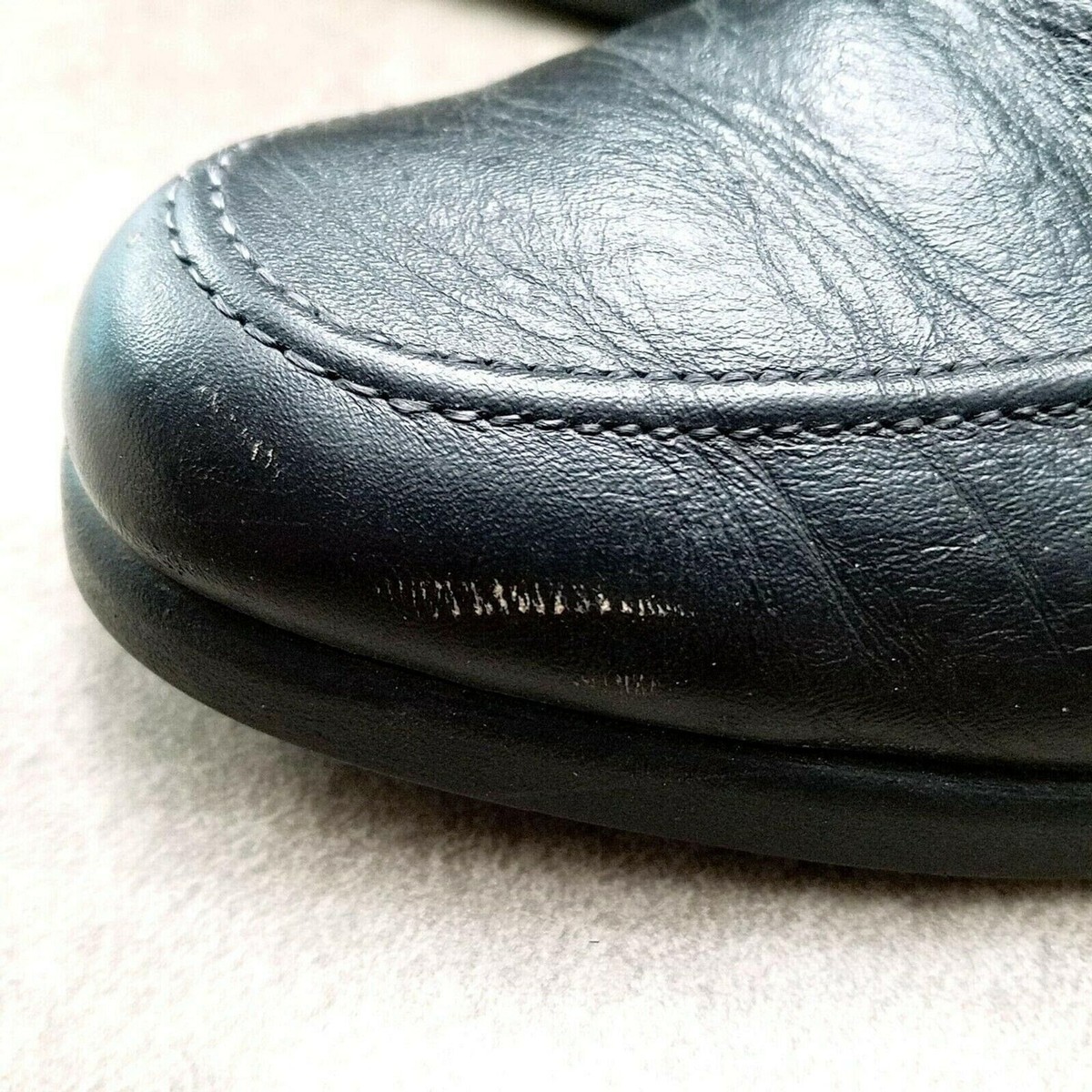 Hush Puppies Mens 18800 Sz 8 M Black Leather Slip On Loafer  display picture 1