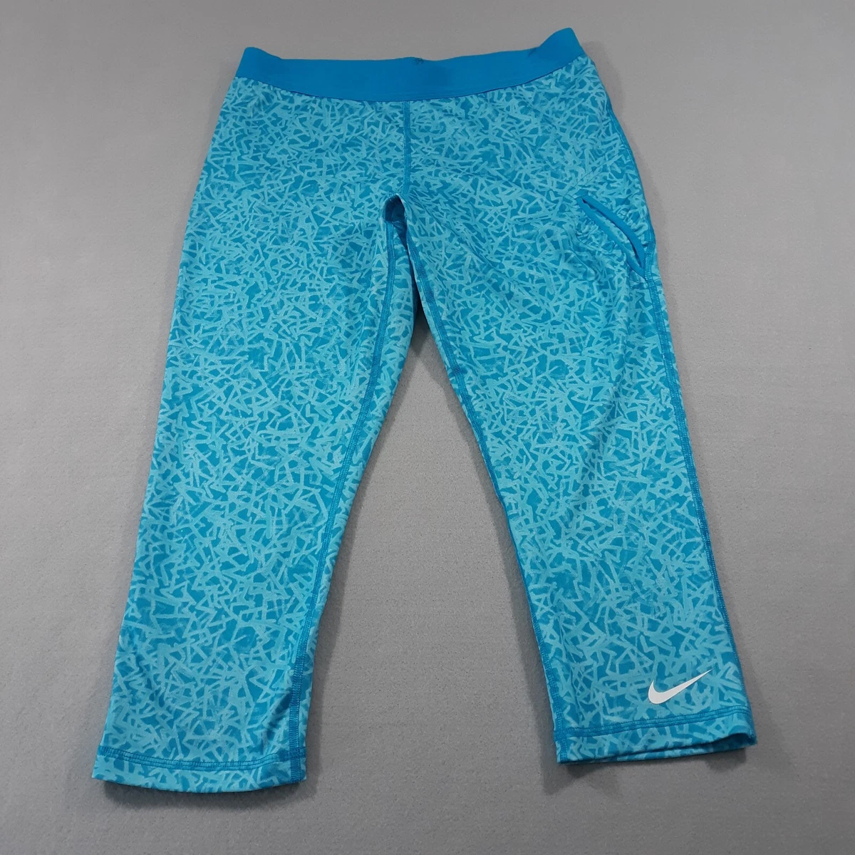 Nike Capri Leggings Womens Size Small Dri-Fit Blue Elastic Waist Active  Running