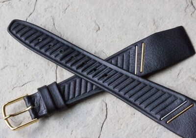 Very unique 20mm Hirsch open-ended vintage watch strap 1960s new old stock