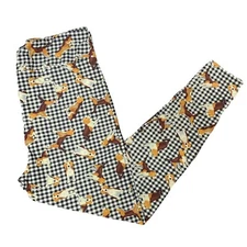 TC LuLaRoe Leggings ~ BEAGLES ~ SIZES 12-18 Tall & Curvy; DOGS; black checkered