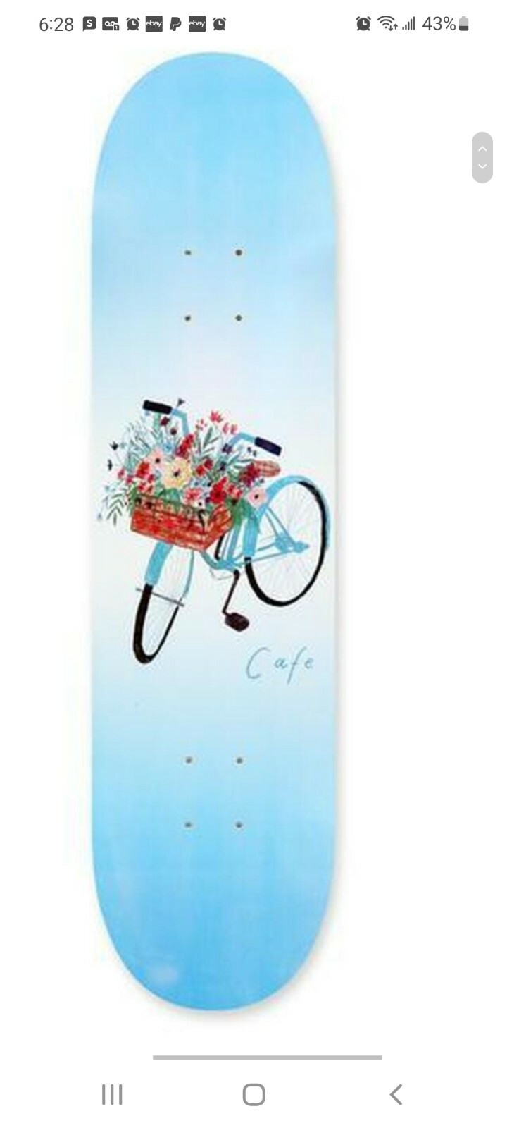 Cafe Skateboard Deck 8.25 Flower Basket-image