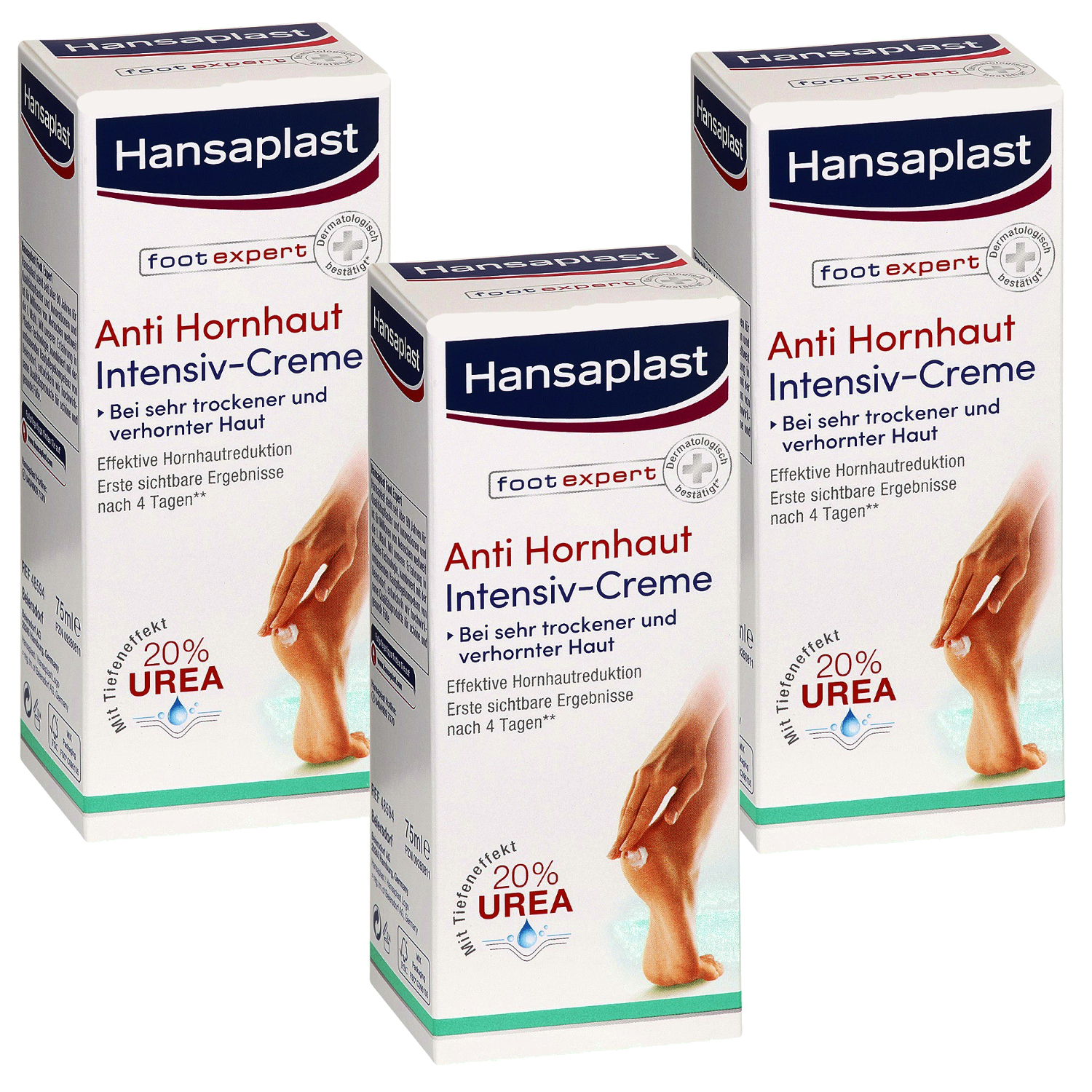 3x 75ml Hansaplast Foot Expert Anti Callus Intensive Cream 20% Urea ...