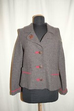 SUSAN BAUMGÄRTEL leichte Design Jacke Blazer Walkloden Military braun 38/40 NEU