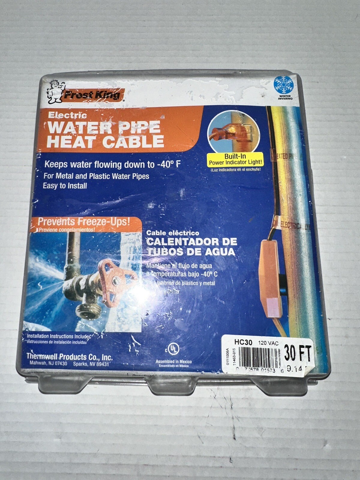 Frost King HC30 Electric Water Pipe heat Cable 2731 Ft NEW Heat Tape