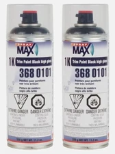 SprayMax 3680101 Gloss Black 1K Trim Paint Aerosol 11.3 oz each (2 Pack)
