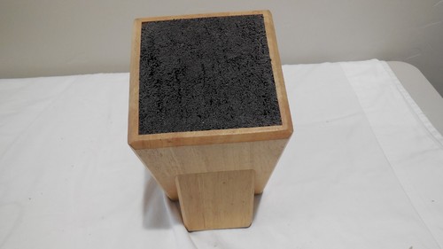Kapoosh Slotless Kitchen Knife Block Cutlery Holder Oak Bamboo