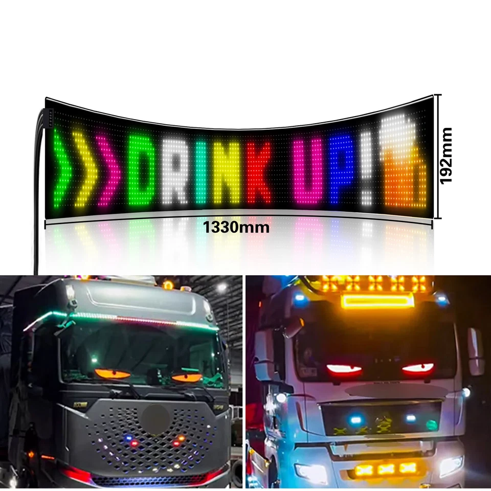 USB Dynamic RGB LED DIY Sign Scrolling Message Display Screen APP Programmable - Image 3 of 4