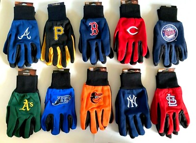 MLB SPORT UTILITY WORK PLAY BASEBALL GLOVES NO SLIP GRIP ADULT - PICK YOUR TEAM