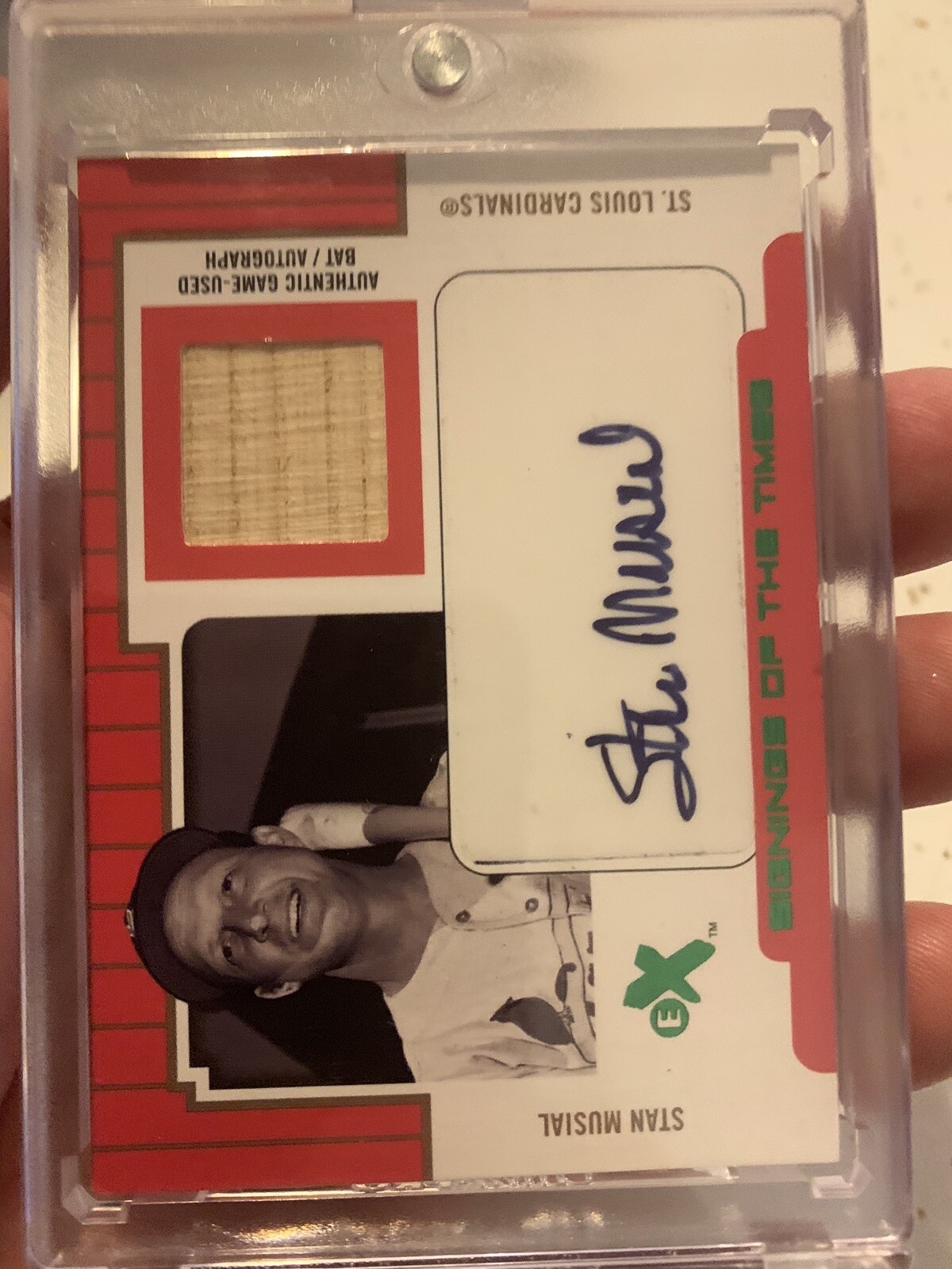 Stan Musial Autograph 1/1 2004 Fleer EX Game Used Bat Auto Cardinals 🔥🔥