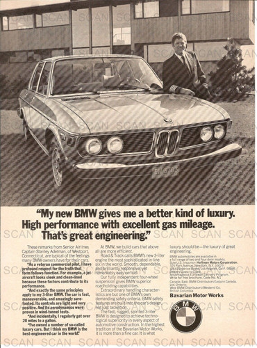 1974 BMW Automobile Vintage Magazine Ad