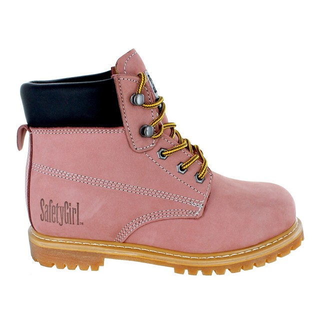 pink work boots