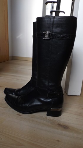 "Laura Biagotti" stylische designer Leder Stiefel Gr. 40 schwarz - Bild 13 von 21