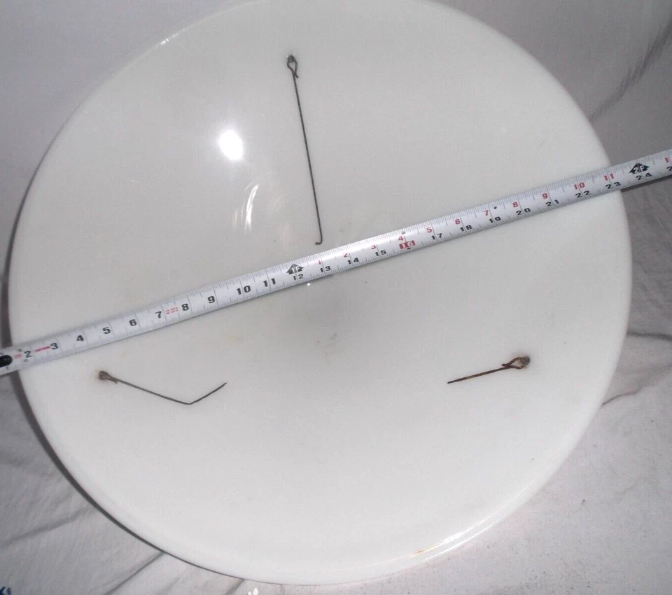 Vintage Antique Embossed Milk Glass Conical Ceiling Lamp Shade  23" x 23" Huge - Image 3 of 4