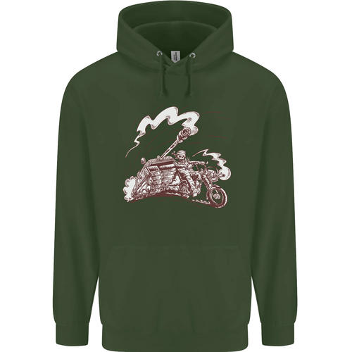 An Army Biker With Tank Skull Motorcycle Childrens Kids Hoodie - Picture 49 of 88