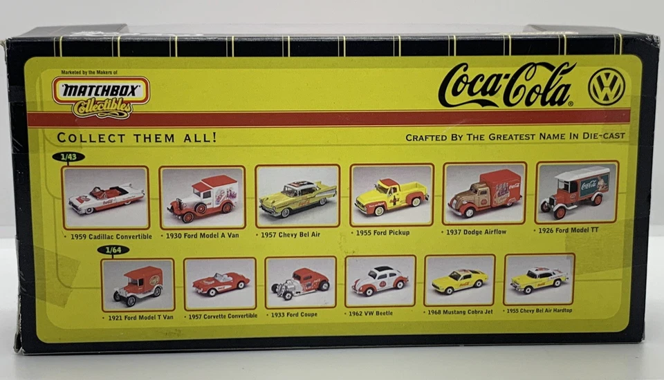 NEW 1998 Matchbox Coca Cola Diecast Red Collectible Cars VW Beetle & VW Concept - Image 3 of 4