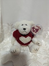 Ty Attic Treasure Collection - Nicholas the White Bear With Red Sweater (8in)