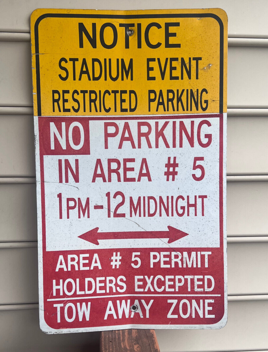 Stadium Event Street Sign Baltimore MD Metal Restricted Parking