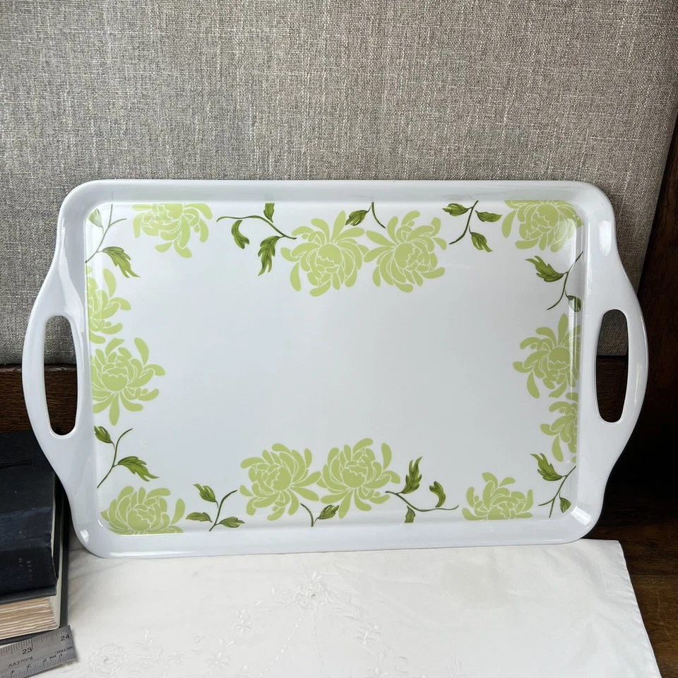 New Corelle Chrysanthemum Mum Melamine Handled Hostess Serving Tray 19” - Image 2 of 4