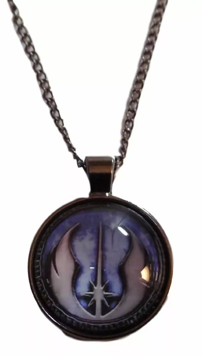 Star Wars Jedi Order Logo Glass Domed Metal Pendant Necklace