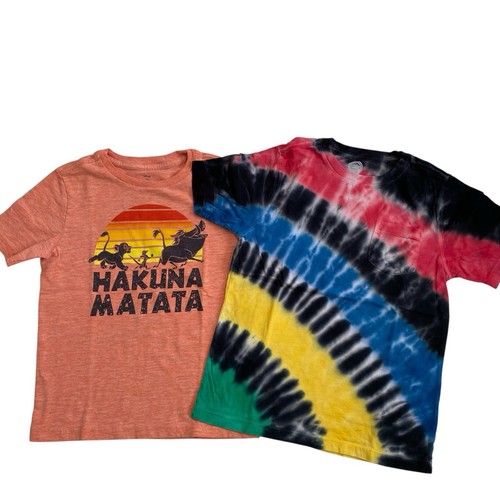 Bundle of 2 Unisex Boys Girls T-Shirts Disney The Lion King Tie Dye Size 6-7 & 8 - Picture 7 of 7