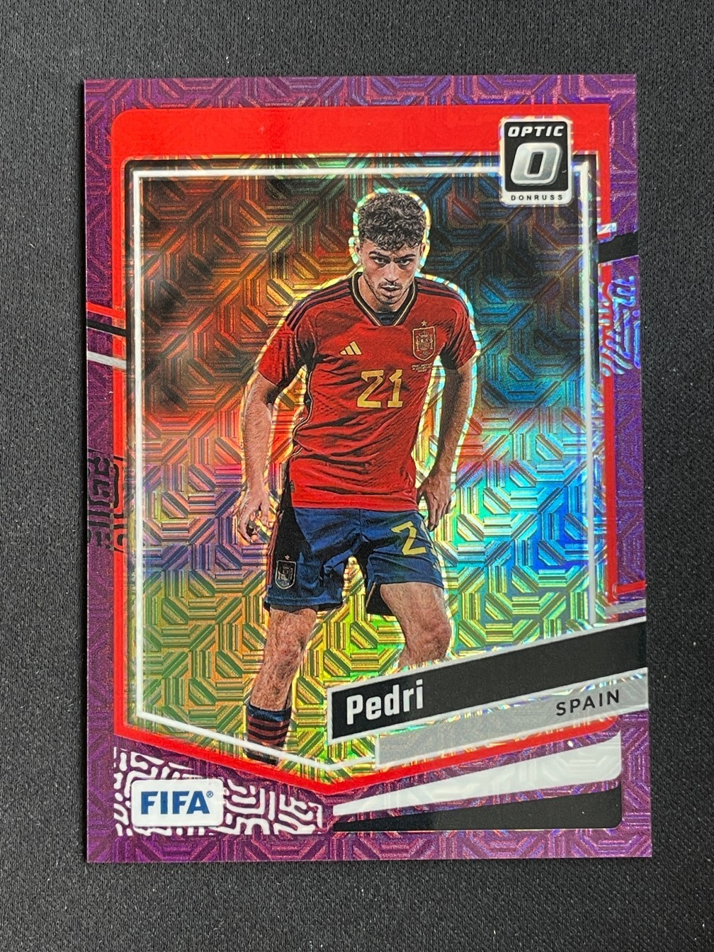 Pedri 2023-24 Panini Donruss Optic Purple Mojo Prizm 19/25 #52