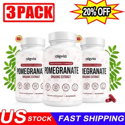3X Alevia Pomegranate Capsules 60ct Organic Extract Antioxidant