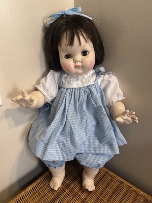 Vintage 1965 Madame Alexander Puddin Baby Doll 18 Dark Brown Hair Sleepy Eyes