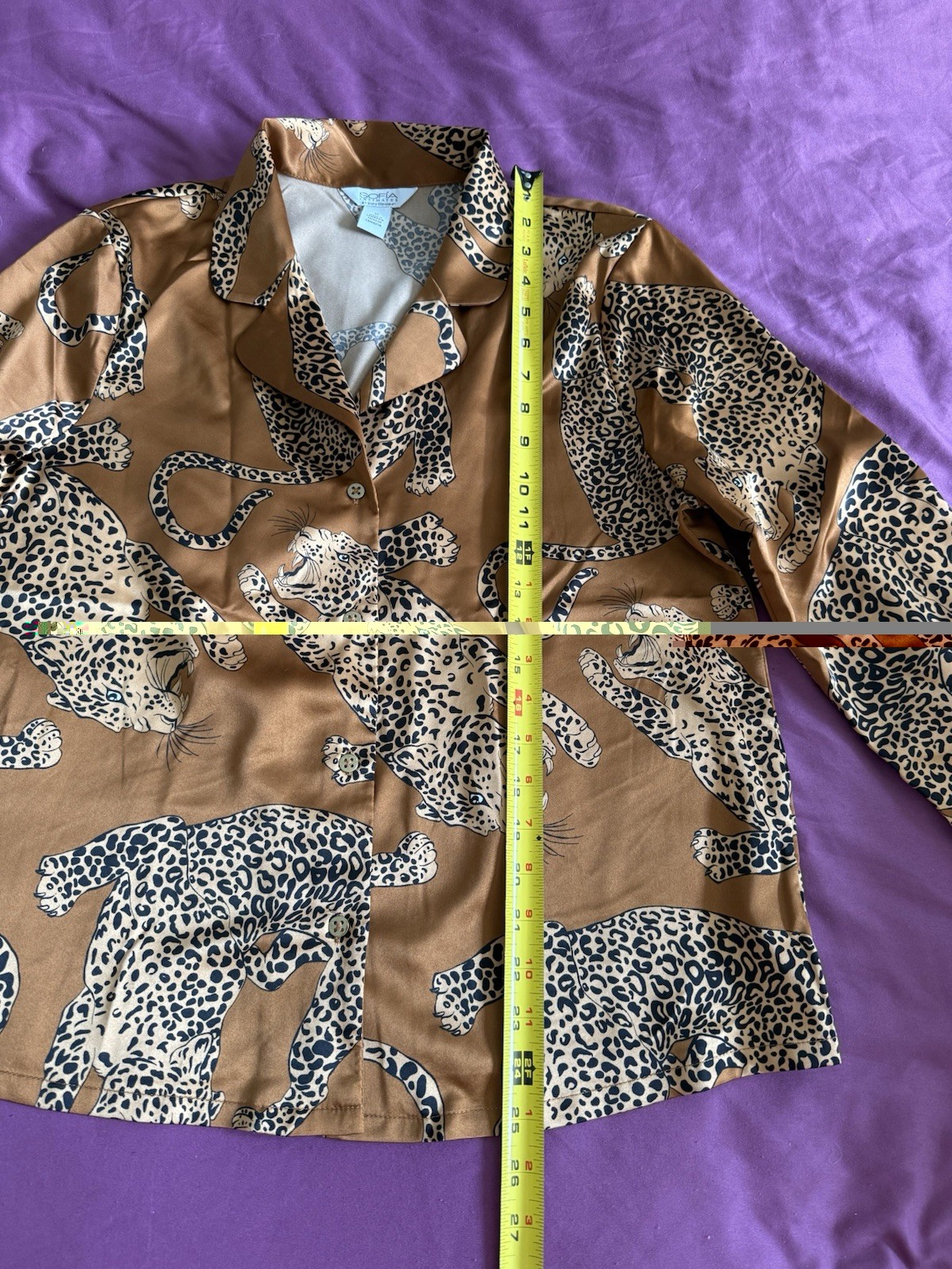 Sofia Vergara Intimates Leopard Satin Pajamas Sle… - image 5