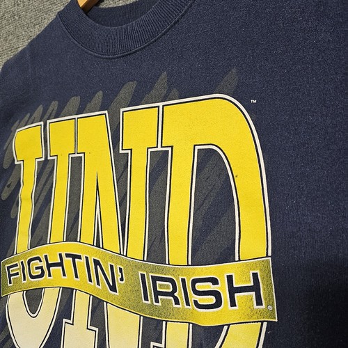Felpa vintage anni 90 Hanes Champknit Notre Dame Fightin' Irish Boxy uomo L NCAA - Foto 5 di 17