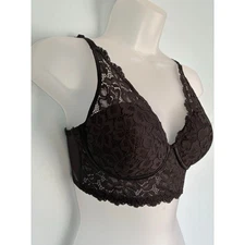 Maidenform Bra 34C Wireless Lace Lined Black