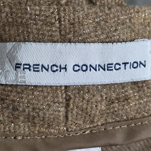 French Connection Rock Wollmischung camel & metallic Knopfleiste neu ohne Etikett Größe 10 - Bild 5 von 8