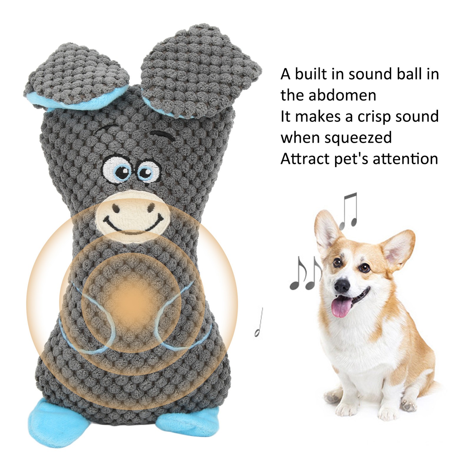 Plush Dog Toy Soft Squeaky Bite Resistant Interactive Pet Chewing Toy For Small