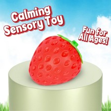 Sunny Days Jumbo Squeezy Strawberry Toy. stress relief squishy. Jumbo, Over 5"