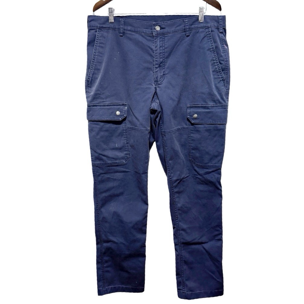 Duluth Trading 40 Grit Carpenter Work Pants Mens 38x34 Blue Straight Slim Fit