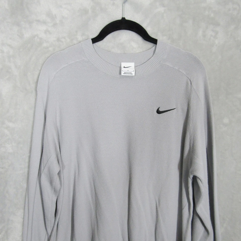 Suéter Nike Tiger Woods Grande Para Hombre Cuello Redondo Manga Larga Gris Golf Foto 2 de 4