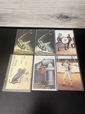 S.E. Kemp National Postcard Week Lot 1989-91 Fantasy Uncle Sam Train Dog