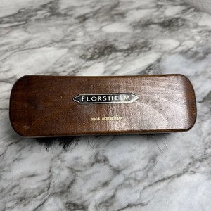 Florsheim Shoe Brushes Pair 100% Horsehair Walnut Color Wood
