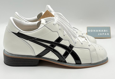ASICS Weight Lifting Shoes 1163A006-100 White BLACK Smooth Leather