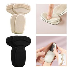 2Pcs Comfortable T Shape Shoe Heel Insoles Adjustable Antiwear Heel Inserts Soft