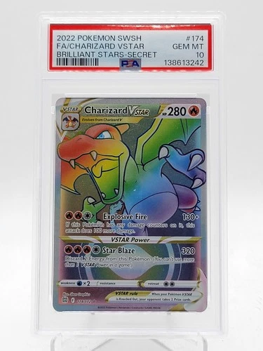 CHARIZARD VSTAR 2022 POKEMON BRILLIANT STARS SECRET RARE #174 PSA 10 Q0895